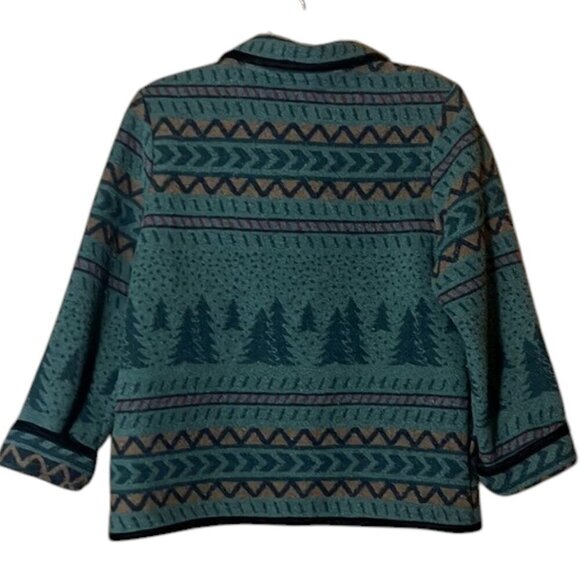 Vintage Coldwater Creek Aztec Southwestern Wool Blend Blazer Jacket Medium - Picture 5 of 7